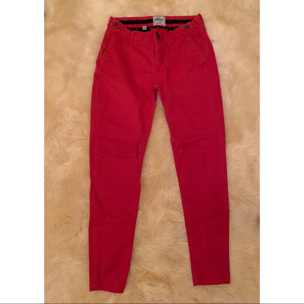 Super Dry -Straight pants - Red Sz 2